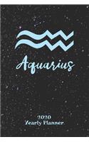 2020 Yearly Planner - Zodiac Sign Aquarius