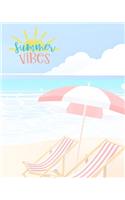 Summer VIbes: Trip Travel Journal - Travel Planner - Trip Information Logbook - Vacation Journal & Planner - Holiday Check Lists, Itineraries, & Bookings - Journa