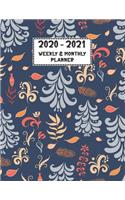 2020 - 2021 Weekly & Monthly Planner: Two Year Planner 2020 - 2021 - Calendar Schedule Organizer Agenda - Navy Forest Cover