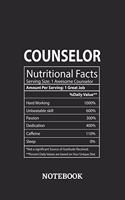 Nutritional Facts Counselor Awesome Notebook: 6x9 inches - 110 ruled, lined pages - Greatest Passionate working Job Journal - Gift, Present Idea