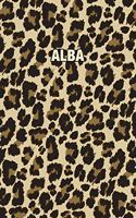 Alba: Personalized Notebook - Leopard Print (Animal Pattern). Blank College Ruled (Lined) Journal for Notes, Journaling, Diary Writing. Wildlife Theme Des