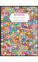 Notebook: NOTEBOOK FOR GIRL -Flower Wide Ruled Notebook Lined School Journal- 100 Pages - 8.5 x 11 - Children Kids Girls Teens Women.