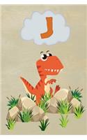 J: Personalized Monogram Initial Notebook/Journal(10 Dinosaur Notebook)