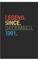 Legend Since December 1991: Small Lined Notebook - 28 years old Birthday Gift or 28th Anniversary Gift Idea