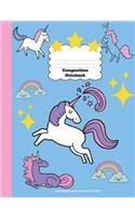 Unicorn Composition Notebook Wide Ruled, Back To School