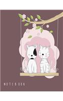 Notebook: Cute cat on brown cover and Dot Graph Line Sketch pages, Extra large (8.5 x 11) inches, 110 pages, White paper, Sketch, Draw and Paint(3 Cute Cat on Brown Notebook)