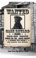 Cane Corso Dog Wanted Poster: Weekly Planner Notebook 365 Daily - 52 Week Journal 120 Pages 6x9