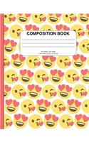 Adorable Hearts Emoji Composition Notebook, Graph Paper