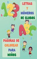 Letras y Números de Globos Páginas de Colorear Para Niños