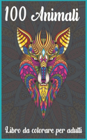 100 Animali Libro da colorare per adulti