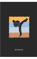 Notebook: Blank Lined Journal 6x9 - Retro Vintage Mma Karate Muay Thai Combat Sports Gift