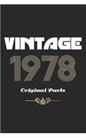 Retro Birthday - Vintage 1978 Notebook Original Parts Gift