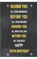 Behind You All Your Memories Before You All Your Dreams Happy 30th Birthday