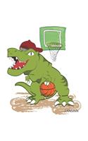 Funny Basketball Dinosaur Notebook: Graph Paper Journal 6x9 - 120 Pages