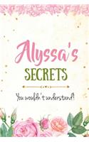 Alyssa's Secrets personalized name notebook for girls and women
