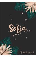 Sofia Gratitude Journal: Pretty Daily Gratitude Personalized Journal For Women With Name And Fern Leaves