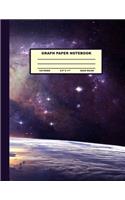 Graph Paper Notebook: Galaxy Cover Design - Quad Ruled - 120 Blank Lined Pages - 8.5" X 11" - Matte Finished Soft Cover