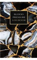 Blood Pressure Logbook: Black White Faux Gold Stones Marble Swirl Matte Softcover Keep Track of Blood Pressure - Monitor Your Blood Pressure and Stay Healthy - 6" x 9" - 10(1 Blood Pressure Logbooks)