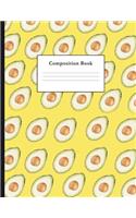 Composition Book: Avocado Pattern College Ruled Notebook for Taking Notes Journaling School or Work for Girls(4 Composition Notebooks)