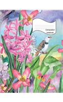 Composition Notebook: College Ruled Blank Lined Journal Diary School Classroom Watercolor Floral Flowers #1