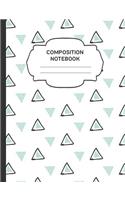 Composition Notebook: College Ruled Narrow Line Comp Books for School - Cute Mint Triangles