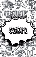 Sandra: Personalized Doodle Isometric Dot Paper Notebook Featuring 120 Pages 6x9