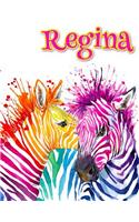 Regina: Personalized Book with Name, Notebook, Journal, Diary, 105 Lined Pages, 8 1/2" x 11"