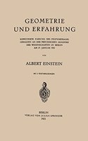 Geometrie und Erfahrung: Erweiterte Fassung des Festvortrages Gehalten an der Preussischen Akademie der Wissenschaften zu Berlin am 27. Januar 1921
