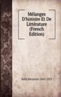 Melanges D'histoire Et De Litterature (French Edition)