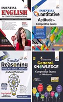 Essential Quantitative Aptitude, Reasoning, English & General Knowledge for Competitive Exams - set of 4 Books