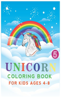 unicorn coloring book for kids ages 4-8