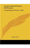Lezione Sopra Il Sonetto Del Petrarca