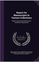 Report on Manuscripts in Various Collections