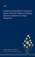 Conditions Limiting Effective Teaching in a Sample of Part-Time Teachers in Continuing Education