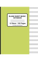 Blank Sheet Music Notebook - Manuscript Paper Standard