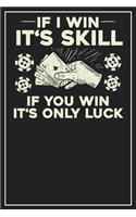 If I win it's skill. If you win it's only Luck