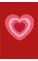 Notebook: Multi heart 6" x 9" Small College Ruled Notebook