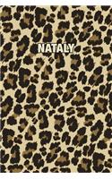 Nataly: Personalized Notebook - Leopard Print (Animal Pattern). Blank College Ruled (Lined) Journal for Notes, Journaling, Diary Writing. Wildlife Theme Des