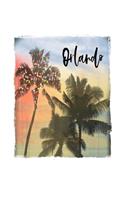 Orlando: Florida Christmas Notebook With Lined Wide Ruled Paper For Taking Notes. Stylish Tropical Travel Journal Diary 6 x 9 Inch Soft Cover. For Home, Work
