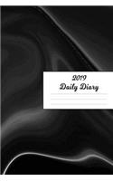 2019 Daily Diary: Sleek Black Marble Cover January 19 - December 19 Writing Journal Document, Plan & Diarise Your Life, Set Goals & Get Things Done