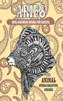 Cool Coloring Books for Adults - Animal - Stress Relieving Designs - Aries