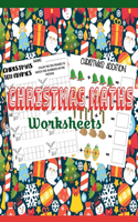 Christmas Maths Worksheets: Kindergarten Christmas Math Worksheets. Worksheets Preschool Christmas Counting Learning with Tree, Snowflakes, Gingerbread, Ornaments, Winter for C