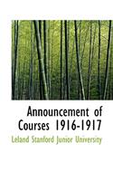 Announcement of Courses 1916-1917