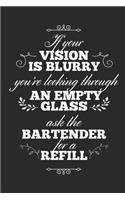 If Your Vision Is Blurry You're Looking Through An Empty Glass, Ask The Bartender For A Refill