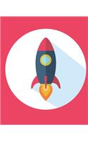 ROCKET Composition Notebook: 7.5 X 9.25 Primary Ruled 110 pages book for girls, kids, school, students and teachers