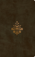 ESV Large Print Thinline Reference Bible (Trutone, Olive, Branch Design)