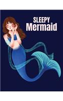 Sleepy Mermaid: Cute Notebook for Girls Teens Kids Journal College Ruled Blank Lined (8.5 x 11") Large nootbook School Diary Softback Cover Mermaid Lover Gifts