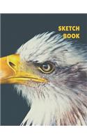 Sketch Book: The Bald Eagle Bird Sketchbook Blank Paper for Sketching, Drawing, Painting, Doodling, Designing, Writing & Crayon Coloring or Learning to Draw - Pe
