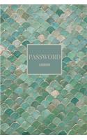 Password Logbook: Dark Green Gold Mermaid Effect Email Password Organizer with Alphabetical Tabs, Password Keeper Book, Passcode Diary, Password Storage Book(1 Passwords Logbooks)