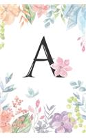 Monogrammed Floral A Journal by Crazy Beautiful Designs
